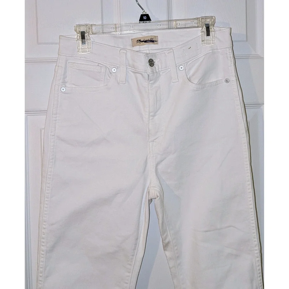 Madewell Stovepipe Jeans White High Rise Straight Leg‎ Size 28 NWT $128